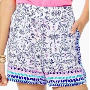 Lilly Pulitzer Blue and White Bermudas with Bohemian Flair